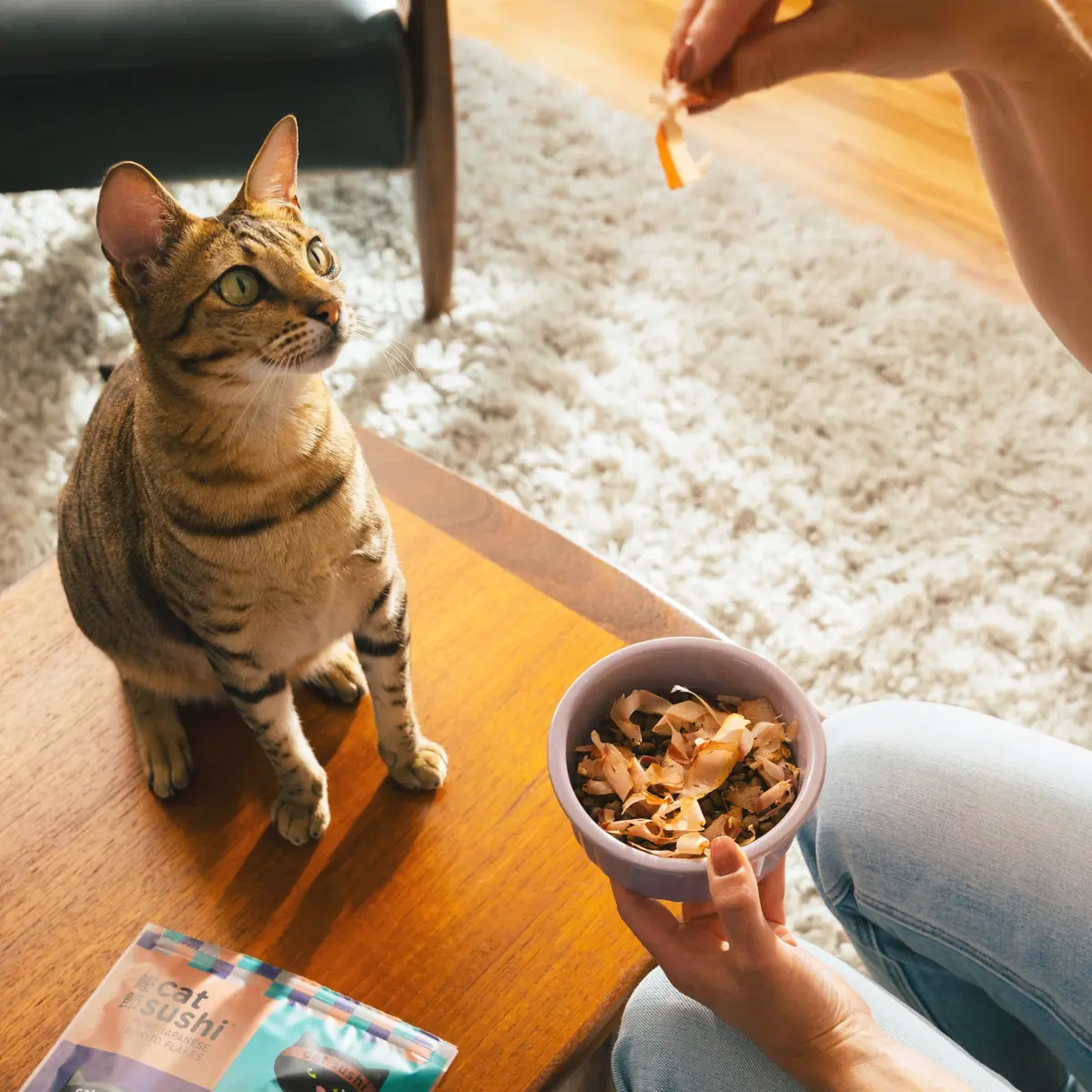 Cat Sushi Bonito Flakes Thick Cut 0.7 oz | Pure Japanese Tuna Treat for Cats - view 4