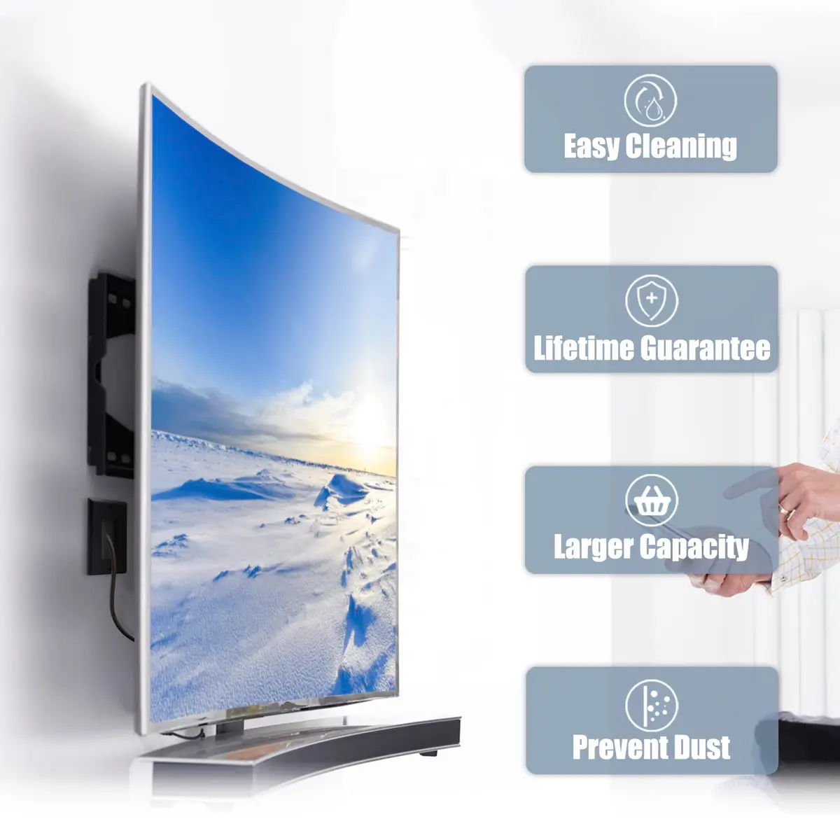 VCE White Decorator Brush Wall Plate for Low Voltage Cables, Single Gang 2-Pack | Clean Cable Management for Wall-Mounted TVs - view 5