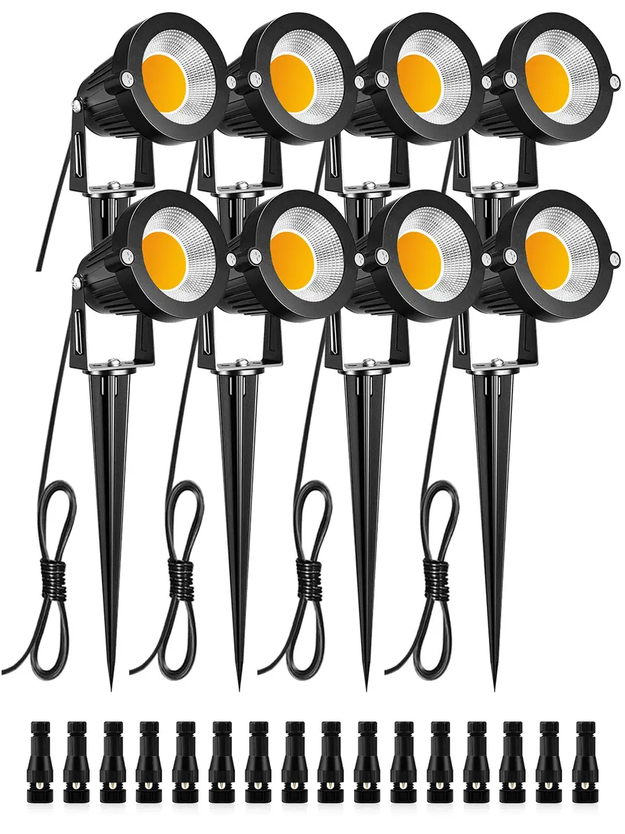 ZUCKEO Low Voltage Landscape Lights LED Landscape Lighting 12V 8 Pack | Waterproof Warm White Garden Spotlights - main product image