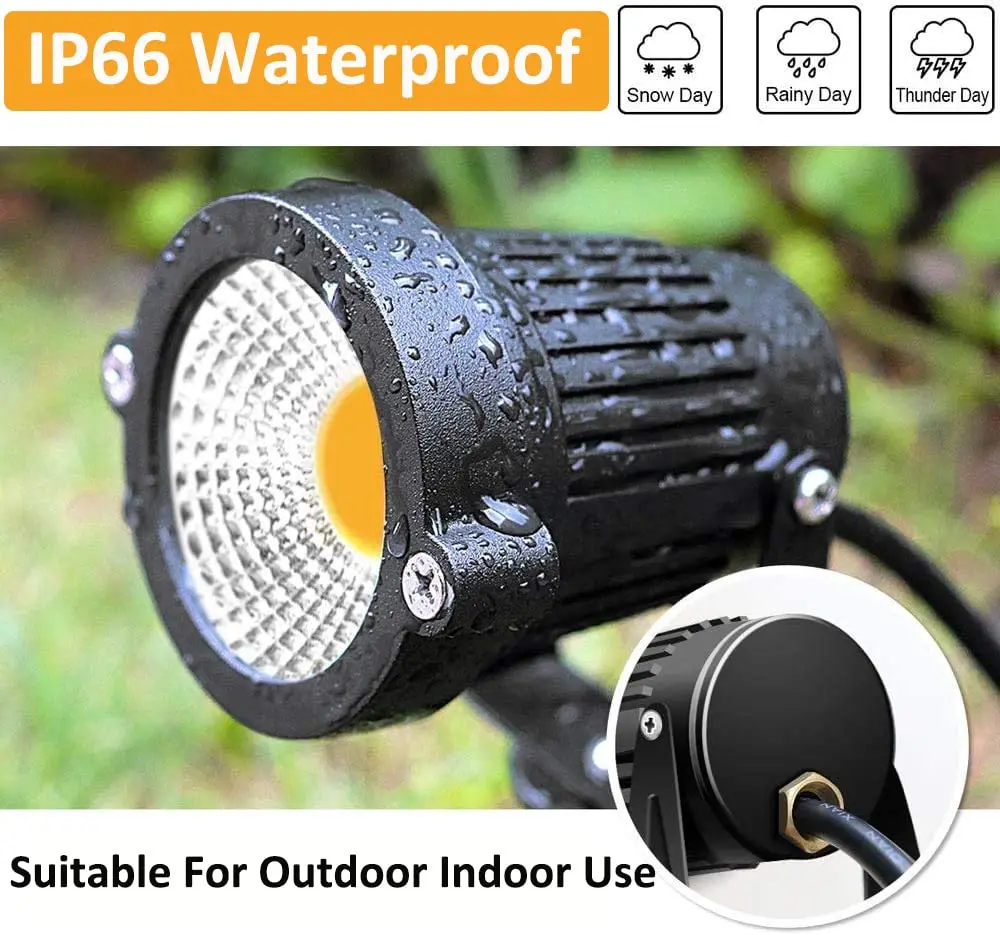 ZUCKEO Low Voltage Landscape Lights LED Landscape Lighting 12V 8 Pack | Waterproof Warm White Garden Spotlights - view 2