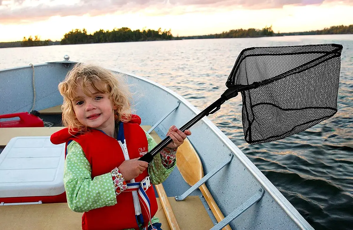 PLUSINNO 20"/52 cm Hoop Size 3 Section Telescopic Fishing Net 59" Extend Length | Catch and Release Net for Bass Trout Salmon - view 7