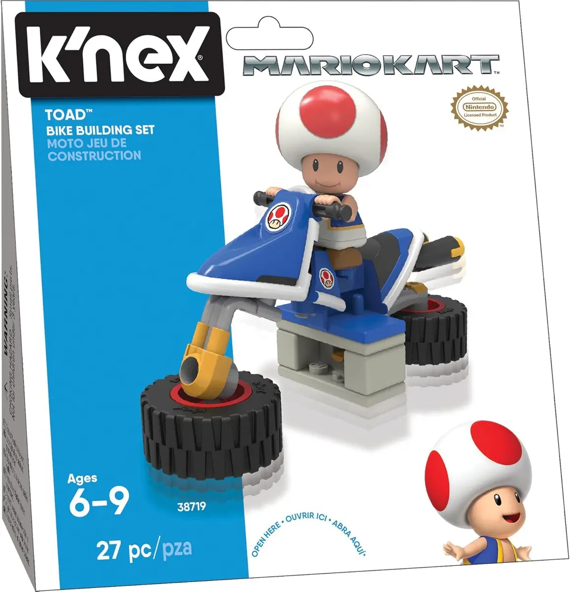 K'NEX Nintendo Mario Kart Toad Bike Building Set | Transforming Hover Bike for Kids 6+ - main product image
