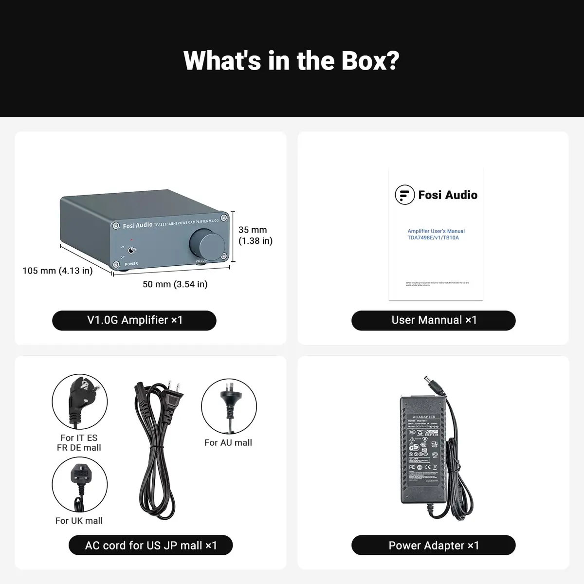 Fosi Audio V1.0G 2 Channel Class D Mini Stereo Amplifier 50W x 2 | Efficient Home & Professional Audio - view 8