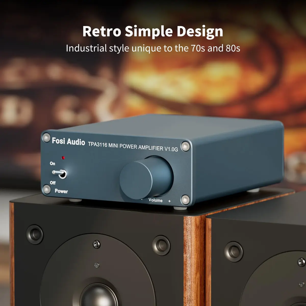 Fosi Audio V1.0G 2 Channel Class D Mini Stereo Amplifier 50W x 2 | Efficient Home & Professional Audio - view 3