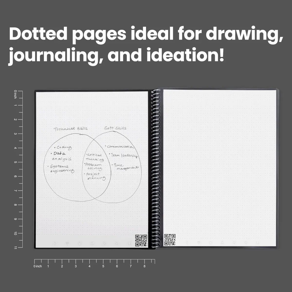 Rocketbook Core Reusable Spiral Notebook, Letter Size 21.6x27.9 cm (8.5x11 inches), Black - Dotted Pages | App-Connected, Erasable, Durable Cover - view 5