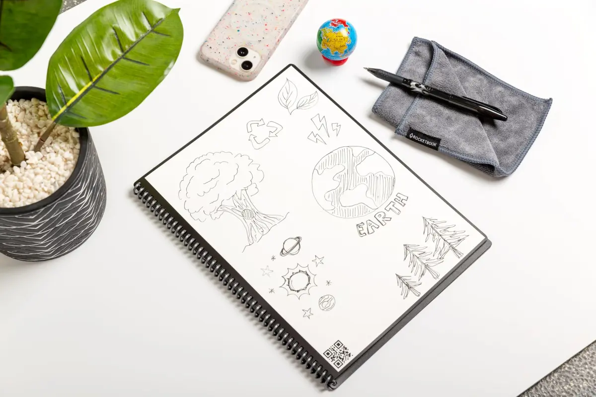 Rocketbook Core Reusable Spiral Notebook, Letter Size 21.6x27.9 cm (8.5x11 inches), Black - Dotted Pages | App-Connected, Erasable, Durable Cover - view 8