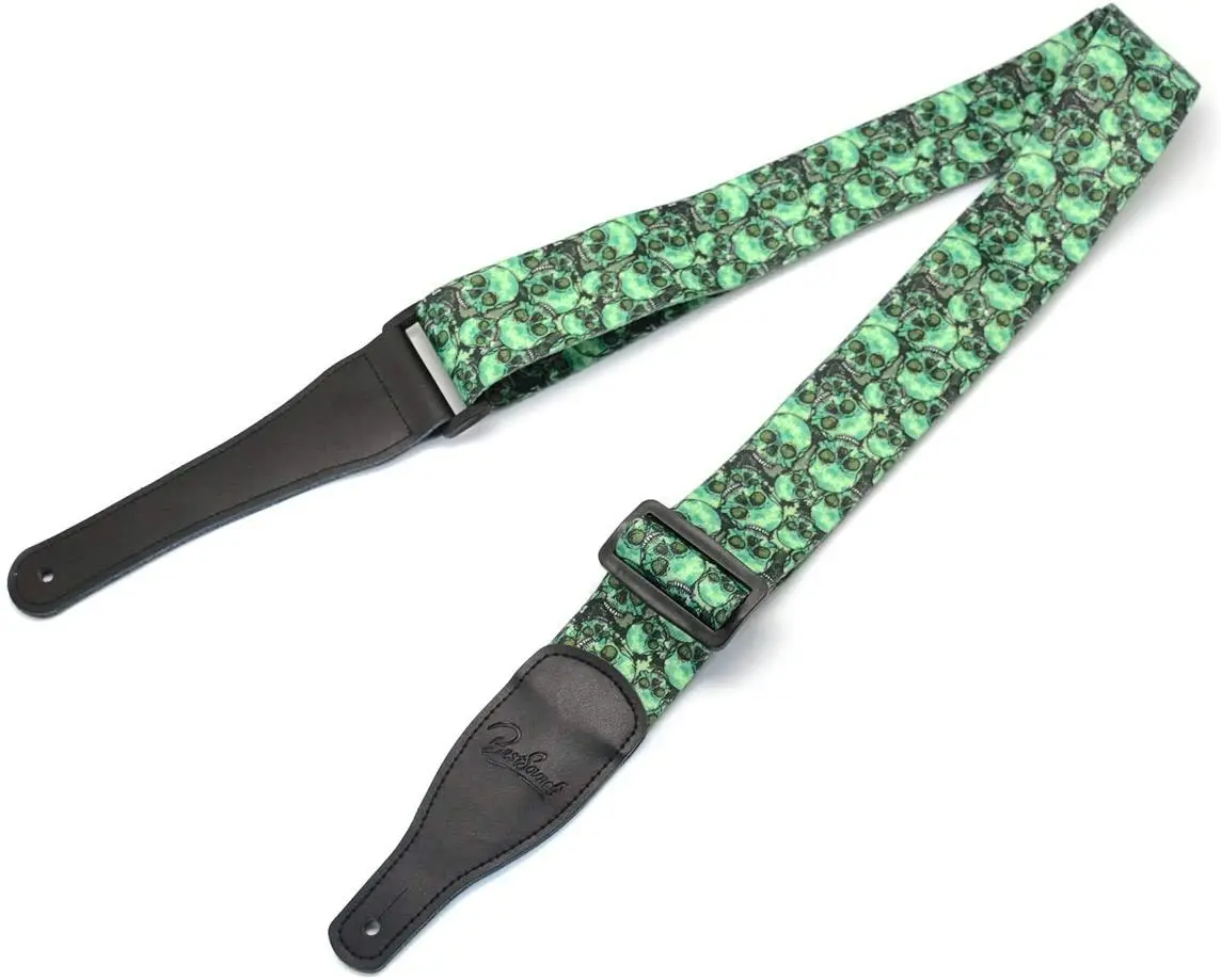 BestSounds Skull Guitar Strap & Genuine Leather Ends | Adjustable 2" Wide, Suitable for Bass, Electric & Acoustic Guitars - view 4