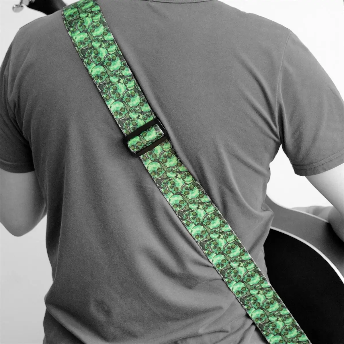 BestSounds Skull Guitar Strap & Genuine Leather Ends | Adjustable 2" Wide, Suitable for Bass, Electric & Acoustic Guitars - view 8