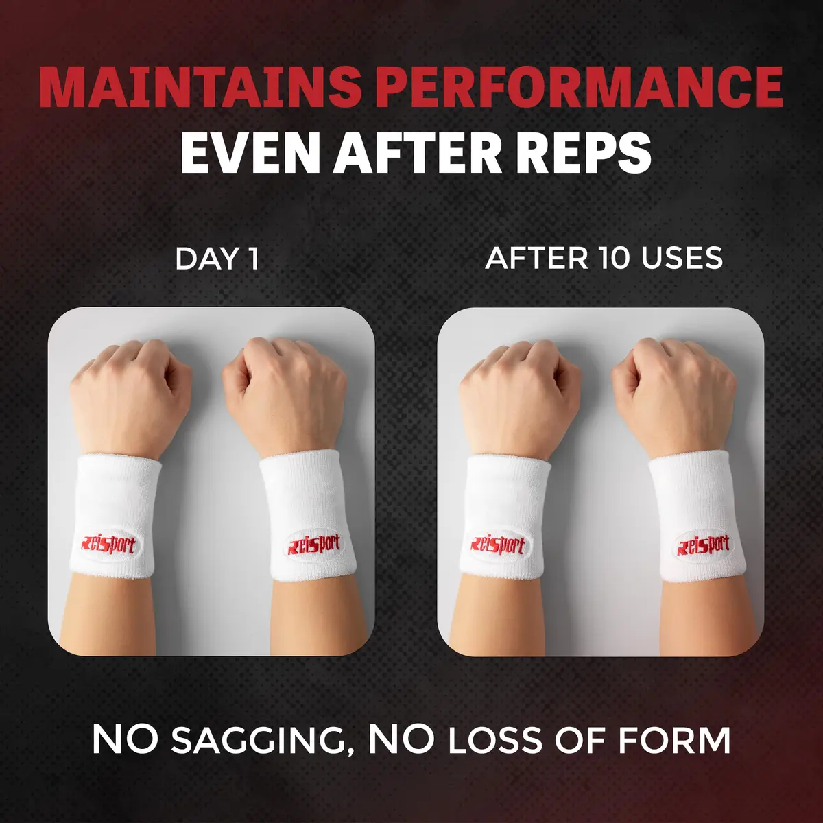 Reisport Gymnastics Wristband White Unisex 5 inch (11.4 cm) Sweat-Wicking | Trusted by Gymnasts Worldwide - view 4