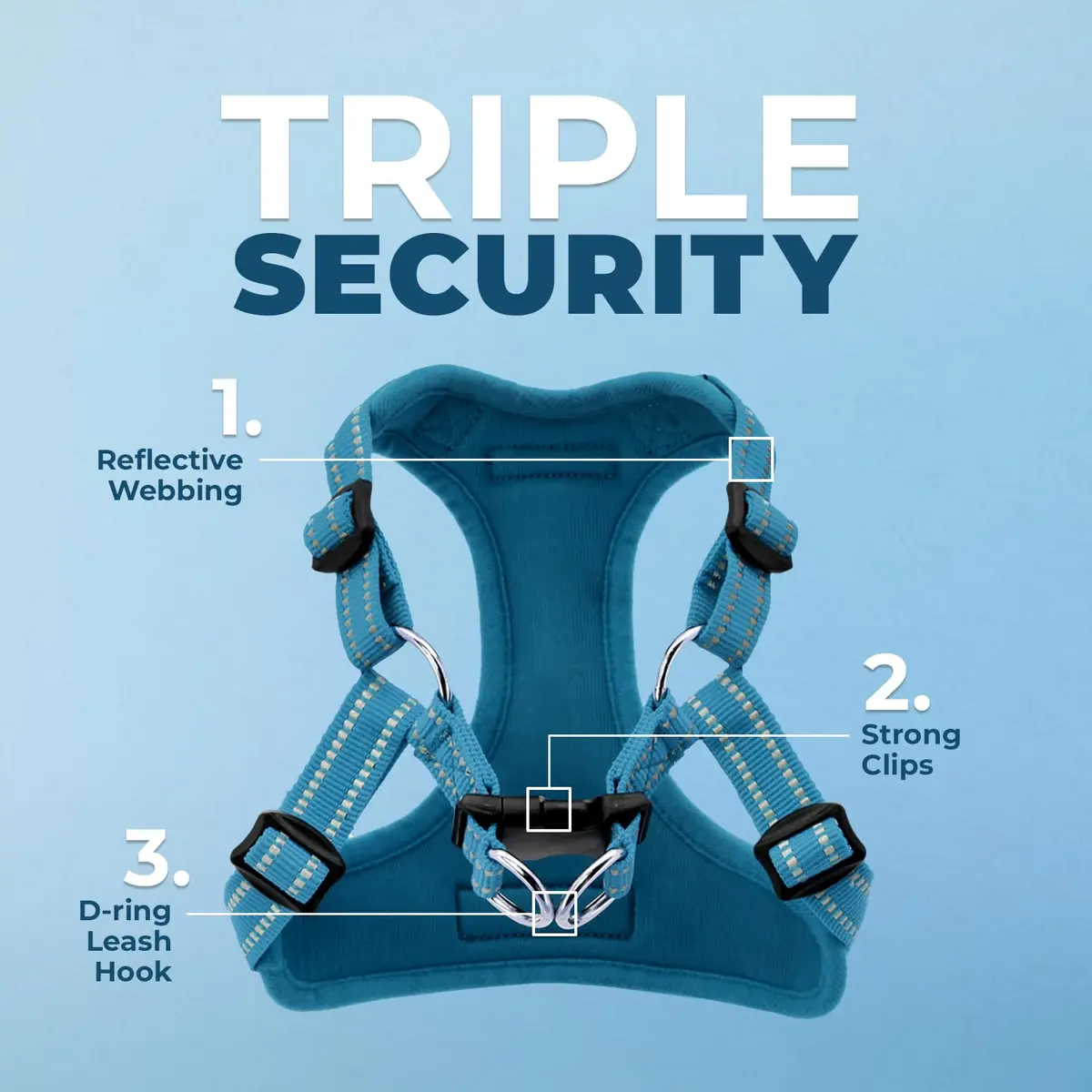 Best Pet Supplies Voyager Step-in Flex Dog Harness - Turquoise, Medium | Adjustable, Breathable & Reflective - view 2