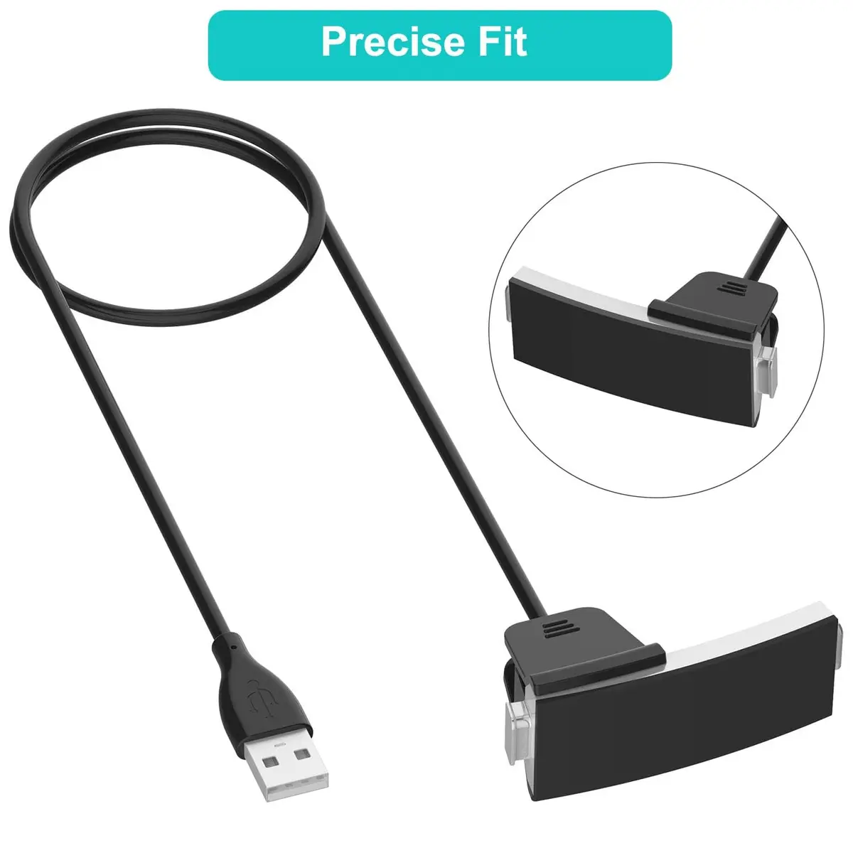 Kissmart 2-Pack Charger for Fitbit Alta HR Activity Tracker 1.8ft & 3.3ft | Fast & Safe Charging - view 5
