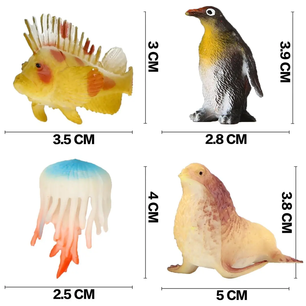 Funcorn Toys 52 Pack Ocean Animal Toys Assorted Mini Sea Creature Figures | Realistic 2 Inch Sea Animals for Kids 3+ - view 5