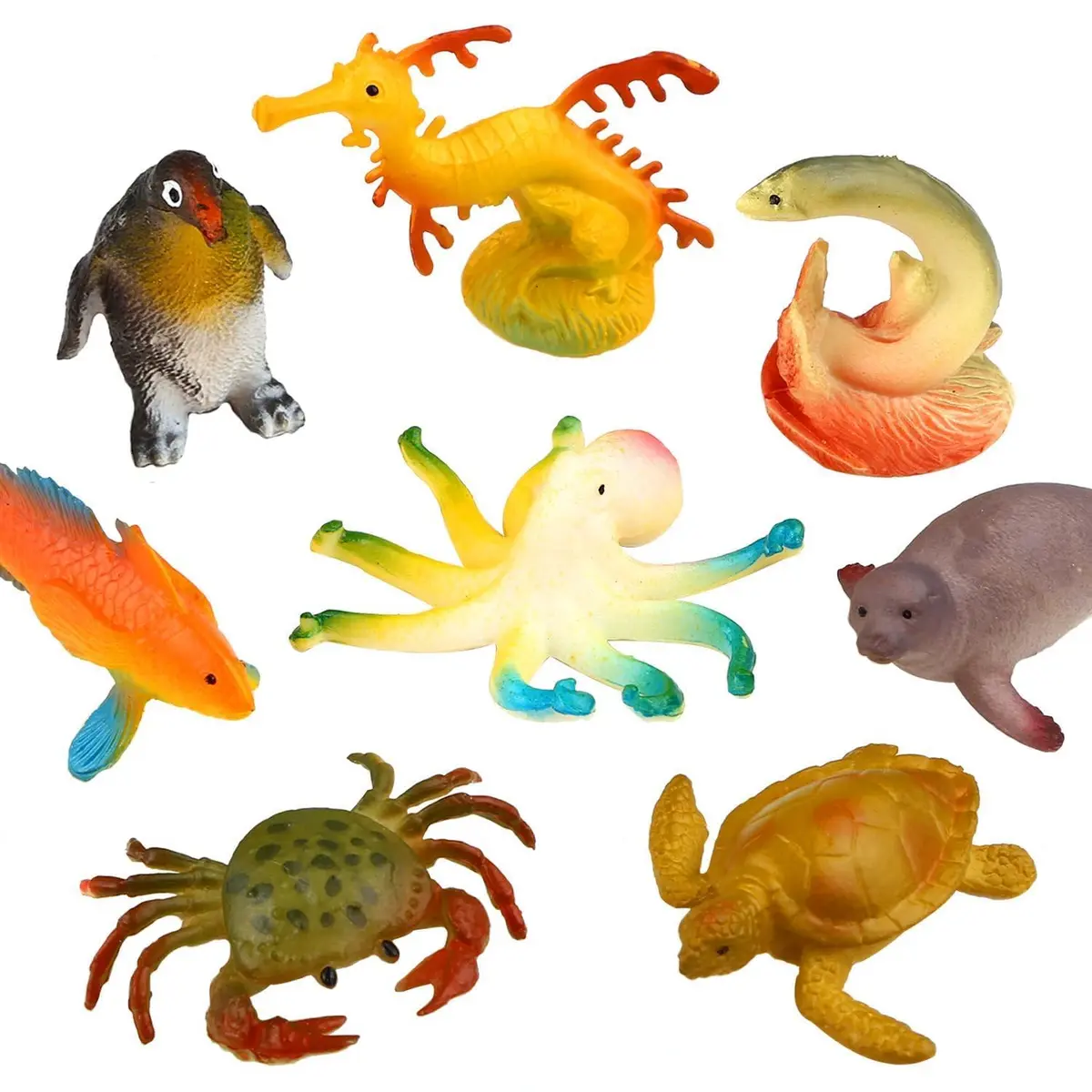 Funcorn Toys 52 Pack Ocean Animal Toys Assorted Mini Sea Creature Figures | Realistic 2 Inch Sea Animals for Kids 3+ - view 4
