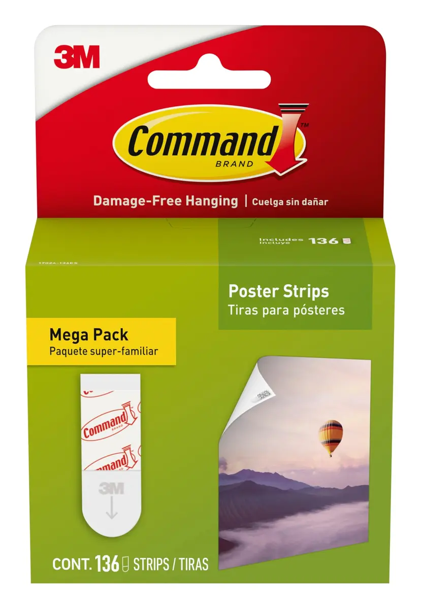 Command Poster Strips, 136 Strips | Damage-Free Wall Hanging for Posters & Signs - main product image