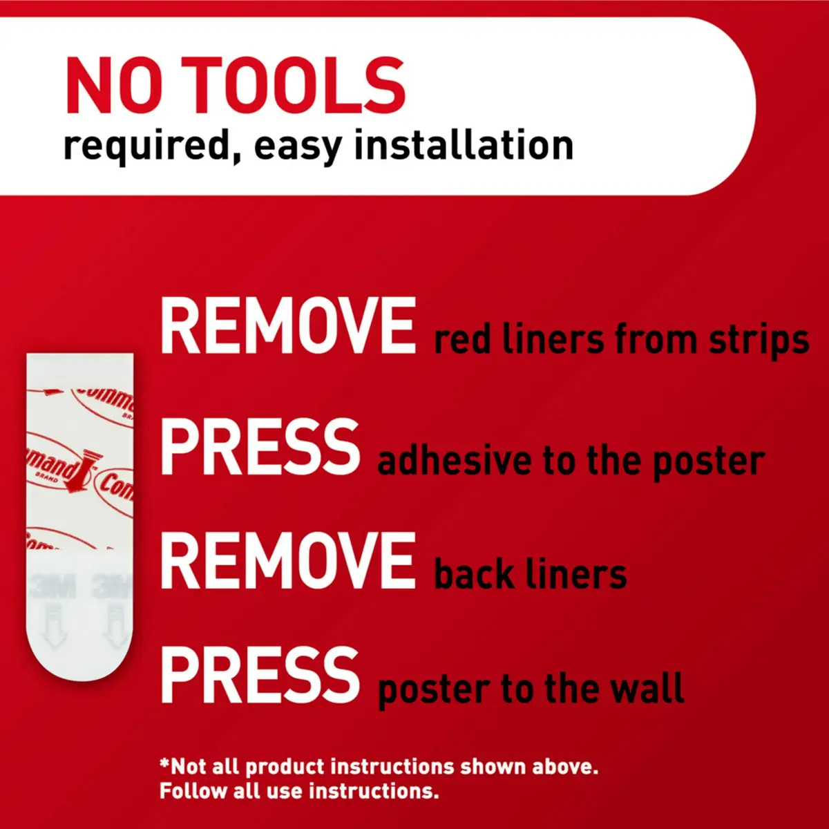 Command Poster Strips, 136 Strips | Damage-Free Wall Hanging for Posters & Signs - view 8