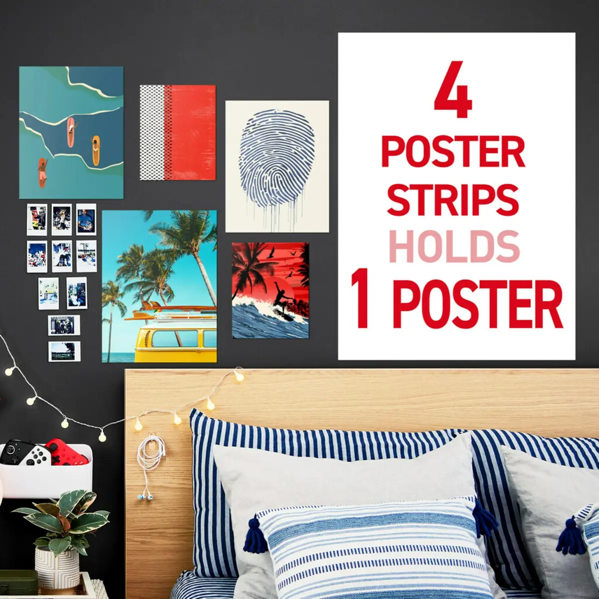Command Poster Strips, 136 Strips | Damage-Free Wall Hanging for Posters & Signs - view 3