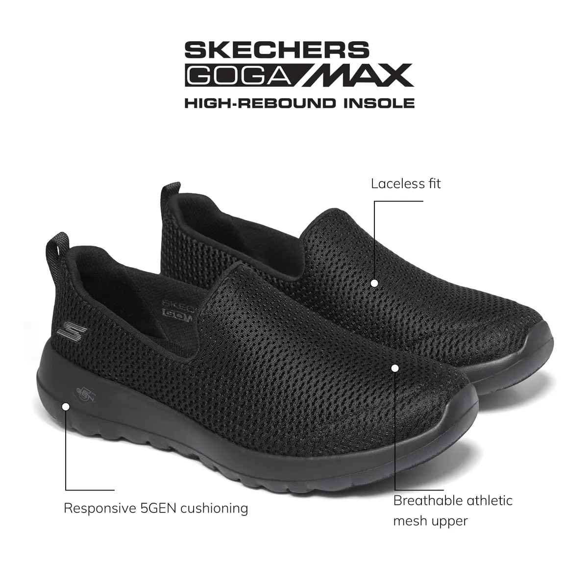 Skechers Women's Go Walk Joy Sneaker, Black, 10 Wide | All-Day Casual Comfort - view 4