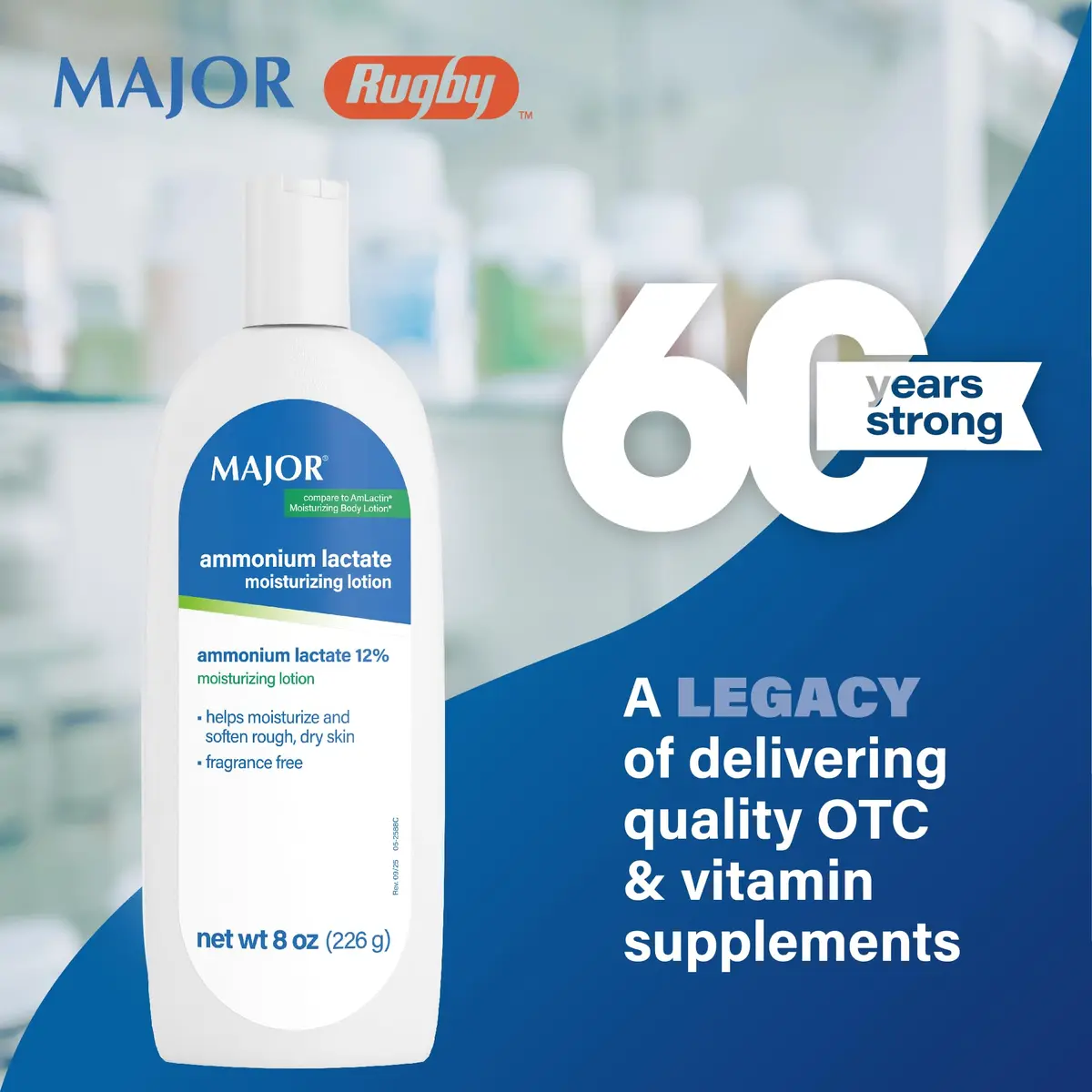 MAJOR Ammonium Lactate 12% Moisturizing Lotion 237ml (8 Fl Oz) | Fragrance-Free Hydration for Rough, Dry Skin - view 2