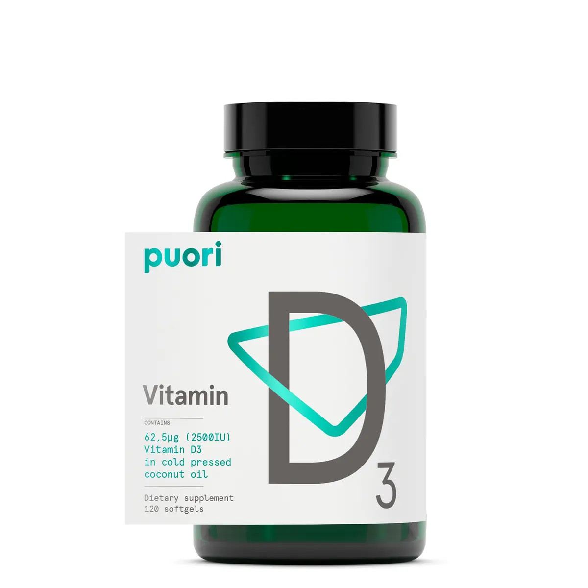 Puori Vitamin D3 Softgels for Adults 120 Count | Supports Bone & Immune Health - main product image