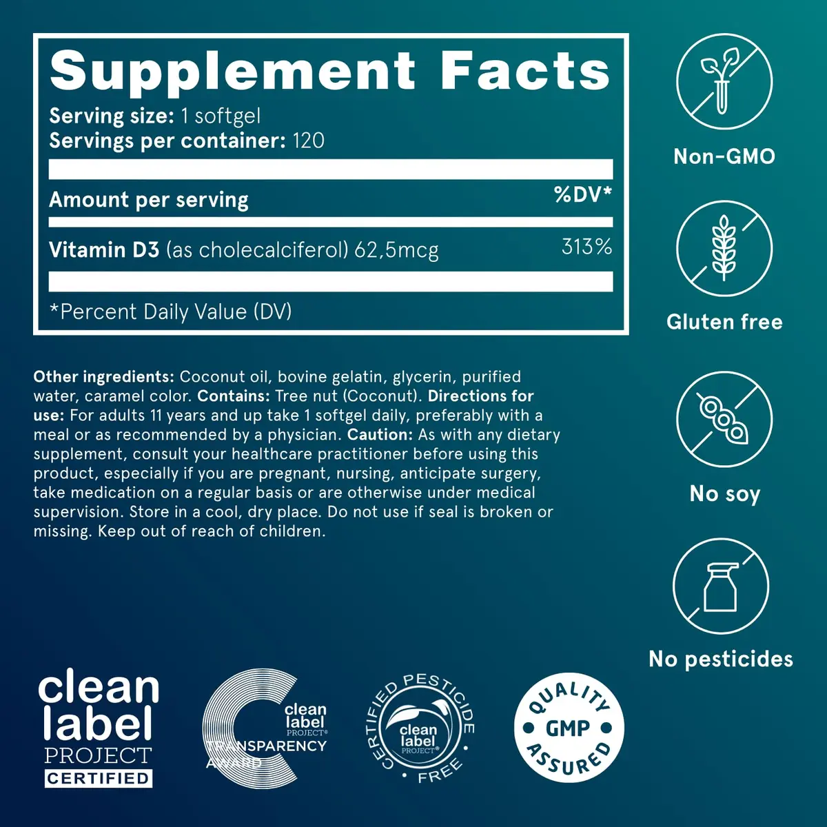 Puori Vitamin D3 Softgels for Adults 120 Count | Supports Bone & Immune Health - view 4