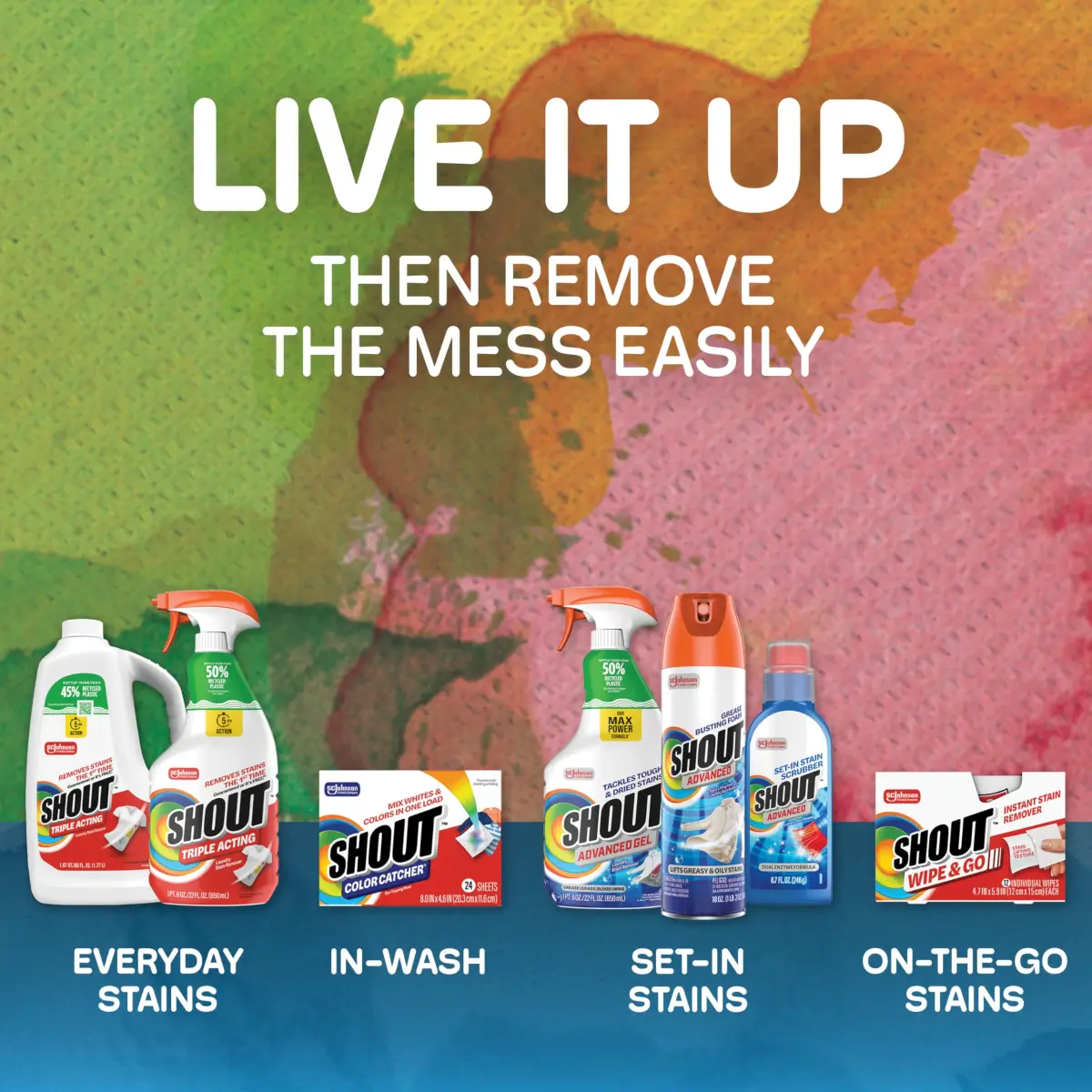 SHOUT Advanced Gel Laundry Stain Remover Spray 22 Fl Oz (650ml) | 70% More Stain-Fighting Power - view 9