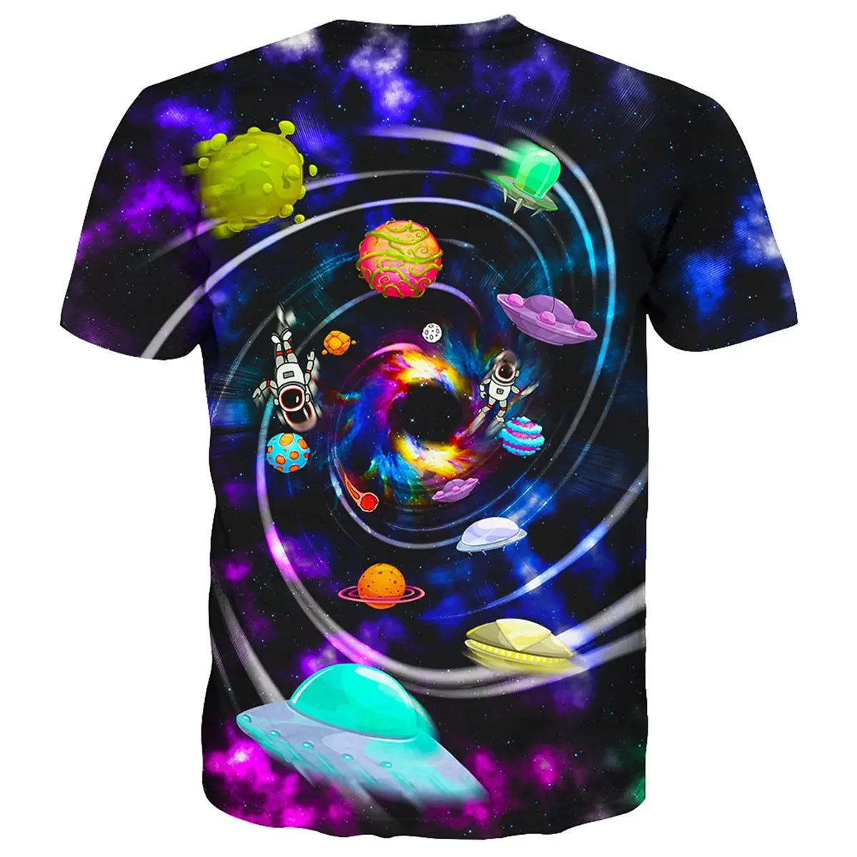 YAJOOEY Men Womens 3D Planet Graphic Print Shirts Unisex Short Sleeve Summer Tee XXL Purple | Vibrant 3D Dye-Sublimation - view 2