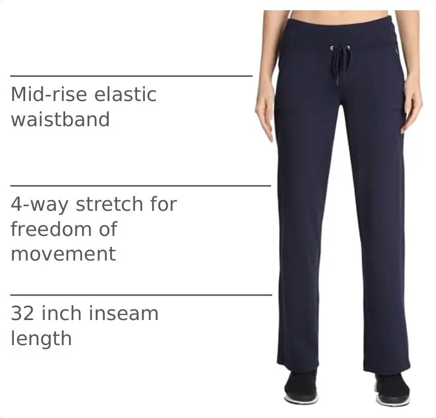Danskin Women's Drawcord Pant X-Small Midnight Navy | Comfortable Yoga & Lounge Wear - view 3