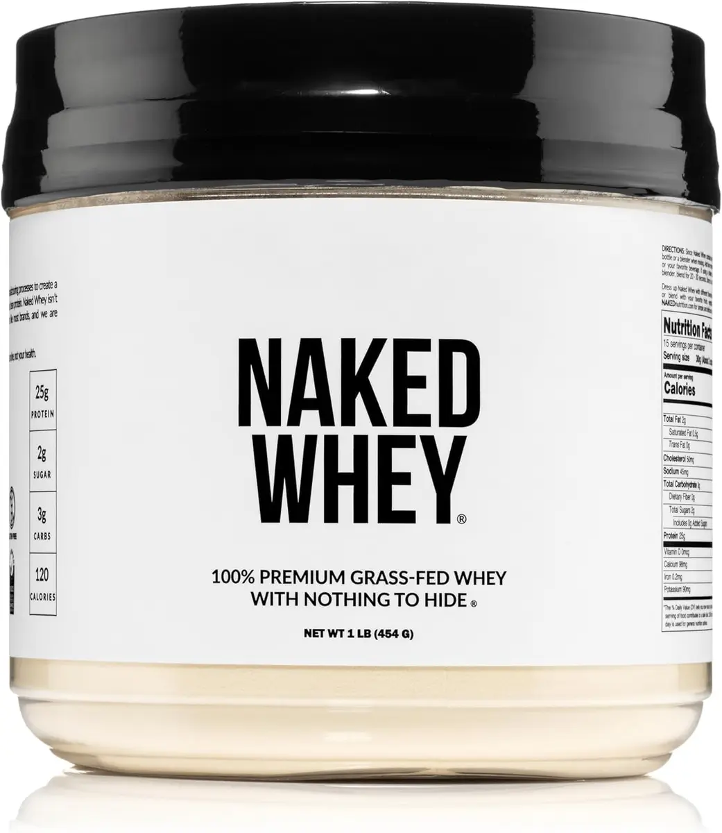 NAKED Whey Protein Powder 1 lb (454 g) | Grass-Fed, NSF Certified, 25g Protein Per Serving - main product image