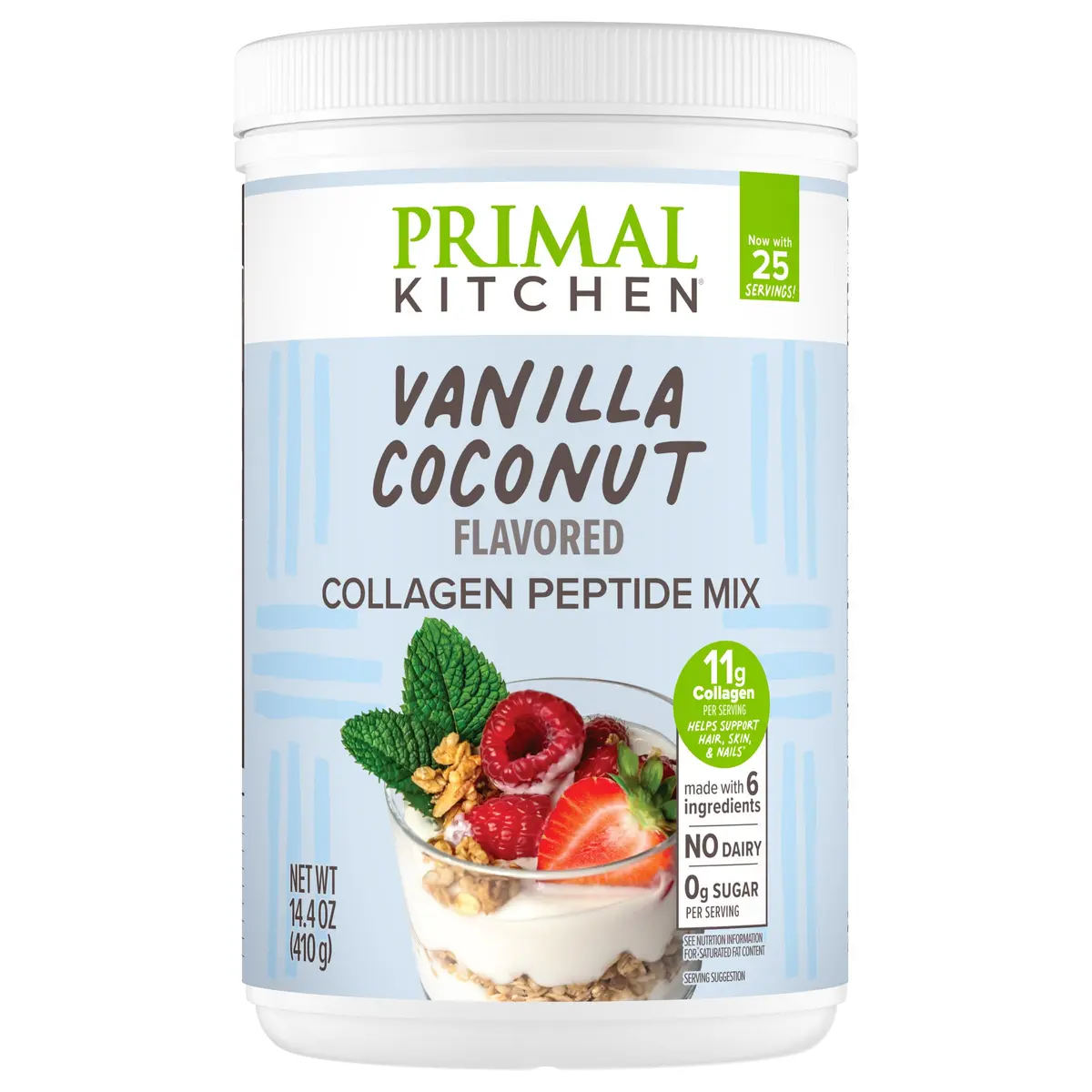Primal Kitchen Vanilla Collagen Fuel Drink Mix 14.4 oz (408g) | 11g Collagen Peptides Per Serving - main product image