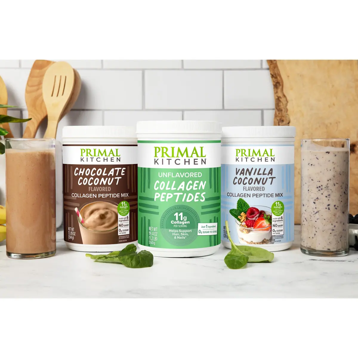 Primal Kitchen Vanilla Collagen Fuel Drink Mix 14.4 oz (408g) | 11g Collagen Peptides Per Serving - view 7
