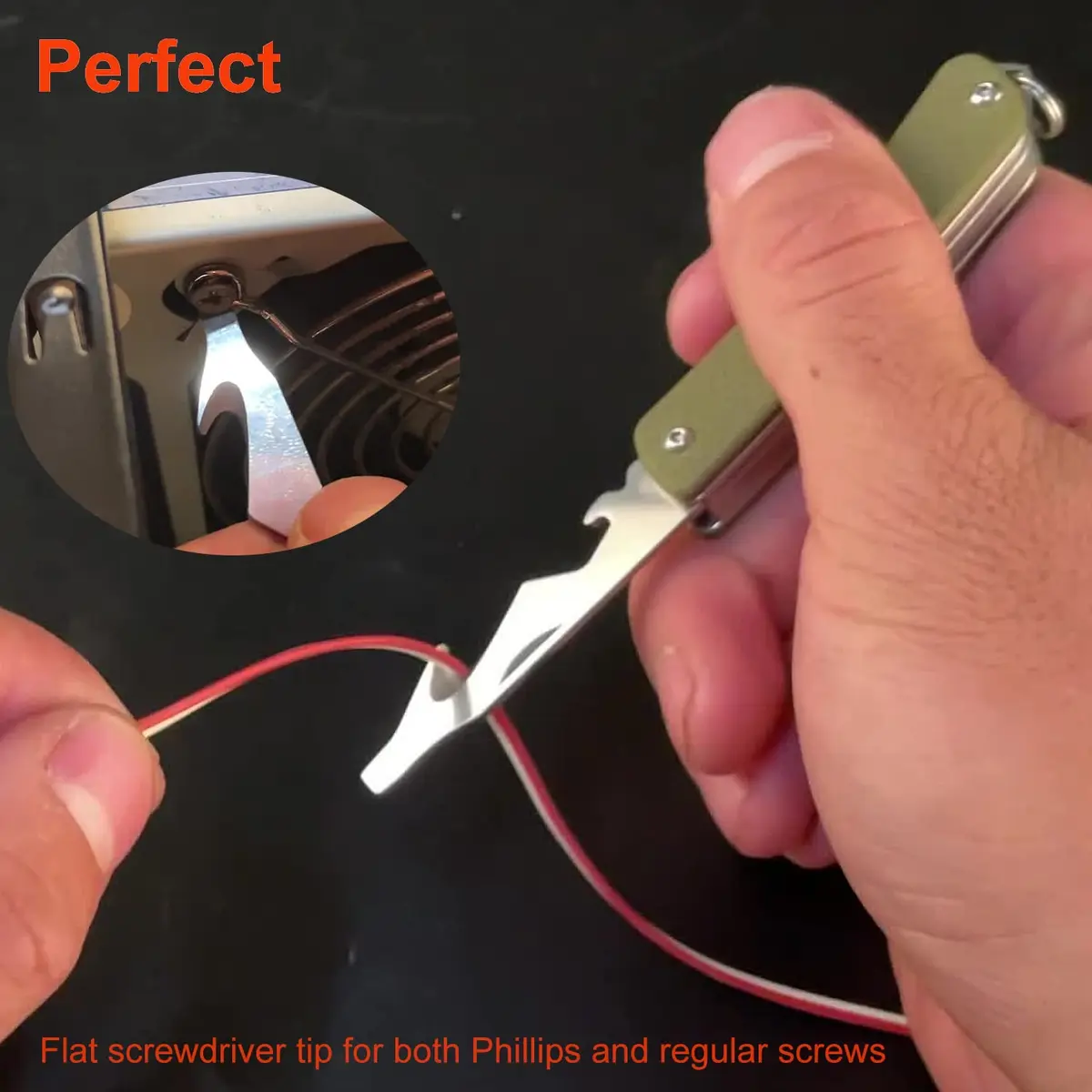 Ruike Small Keychain Knife for Men,Women Gifts,5 in1 Multitool, 12C27 Steel,Mini EDC Tactical Folding Pocket Knives Camping Key Tool,Multifunction,Scissors,Screwdriver,Bottle Opener,Cute Outdoor Gear | Compact & Multifunctional - view 3