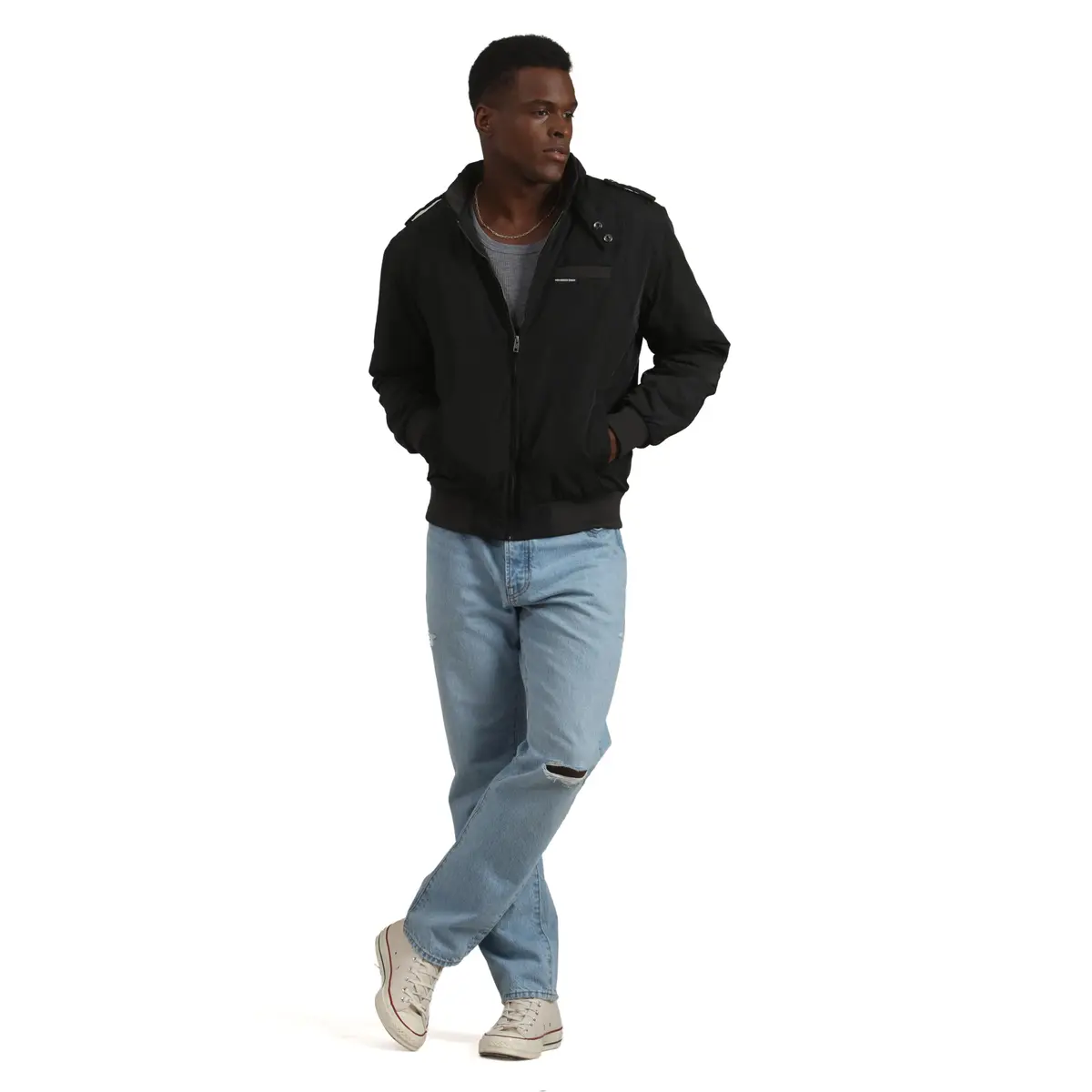 Members Only Men's Iconic Racer Quilted Lining & Slim Fit Jacket (Black, Medium) | Classic Windbreaker for Men - view 6