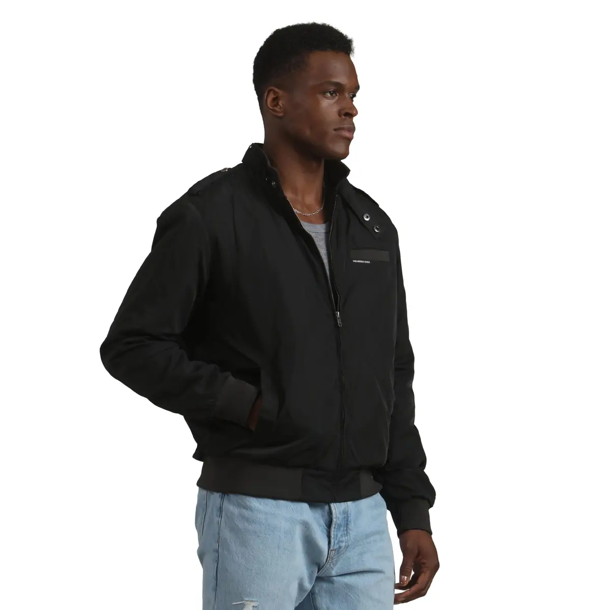 Members Only Men's Iconic Racer Quilted Lining & Slim Fit Jacket (Black, Medium) | Classic Windbreaker for Men - view 2