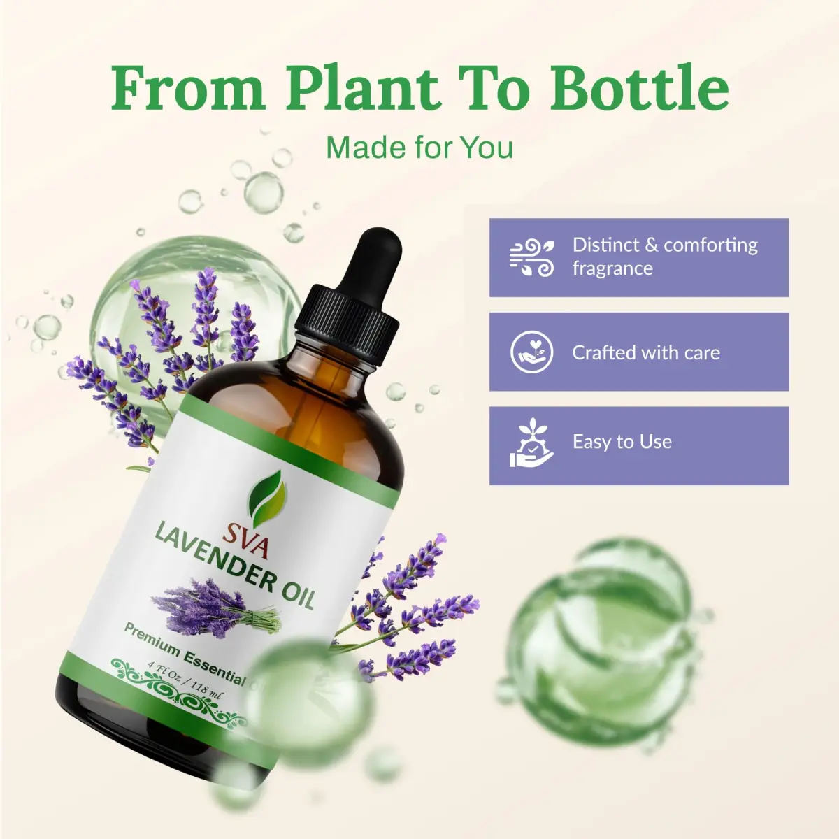 SVA ORGANICS Organic Lavender Essential Oil 4 Fl Oz (118 mL) - Pure & Natural Aromatherapy - view 4