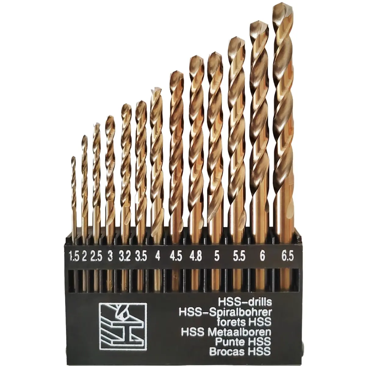 HYMNORQ 13-Pc M35 Cobalt Drill Bit Set, 1.5-6.5mm | Heavy-Duty Metalworking Tools - main product image