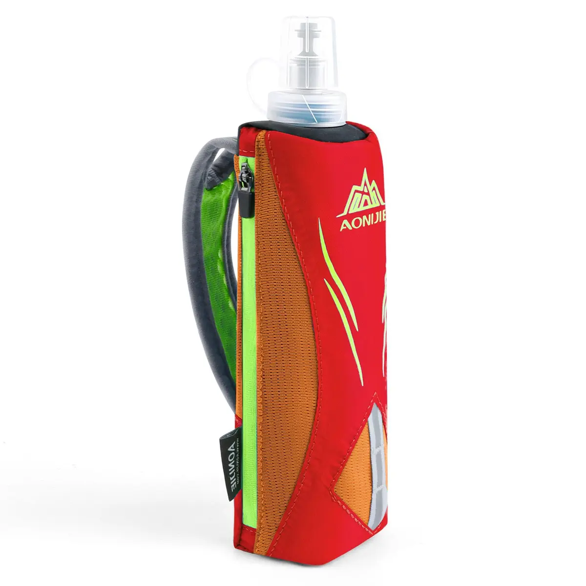 Geila Handheld Water Bottle for Running 17 oz | Soft Flask with Hand Strap, Hydration Pack, Orange - main product image