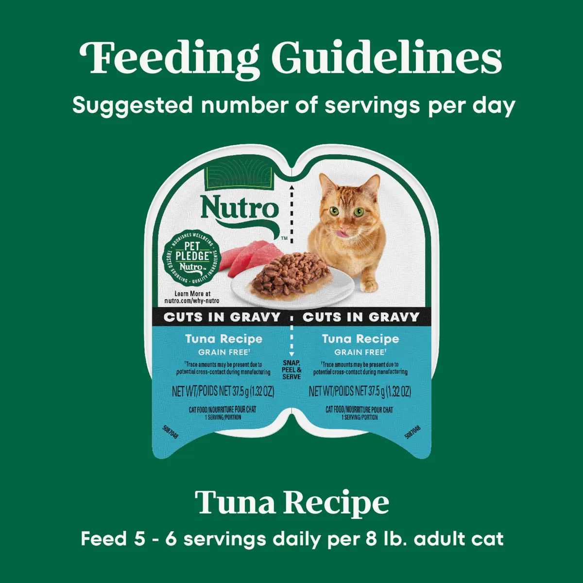 Nutro Perfect Portions Cuts Wet Cat Food, Tuna, 2.6 oz | Grain-Free, Moist & Complete Nutrition - view 6