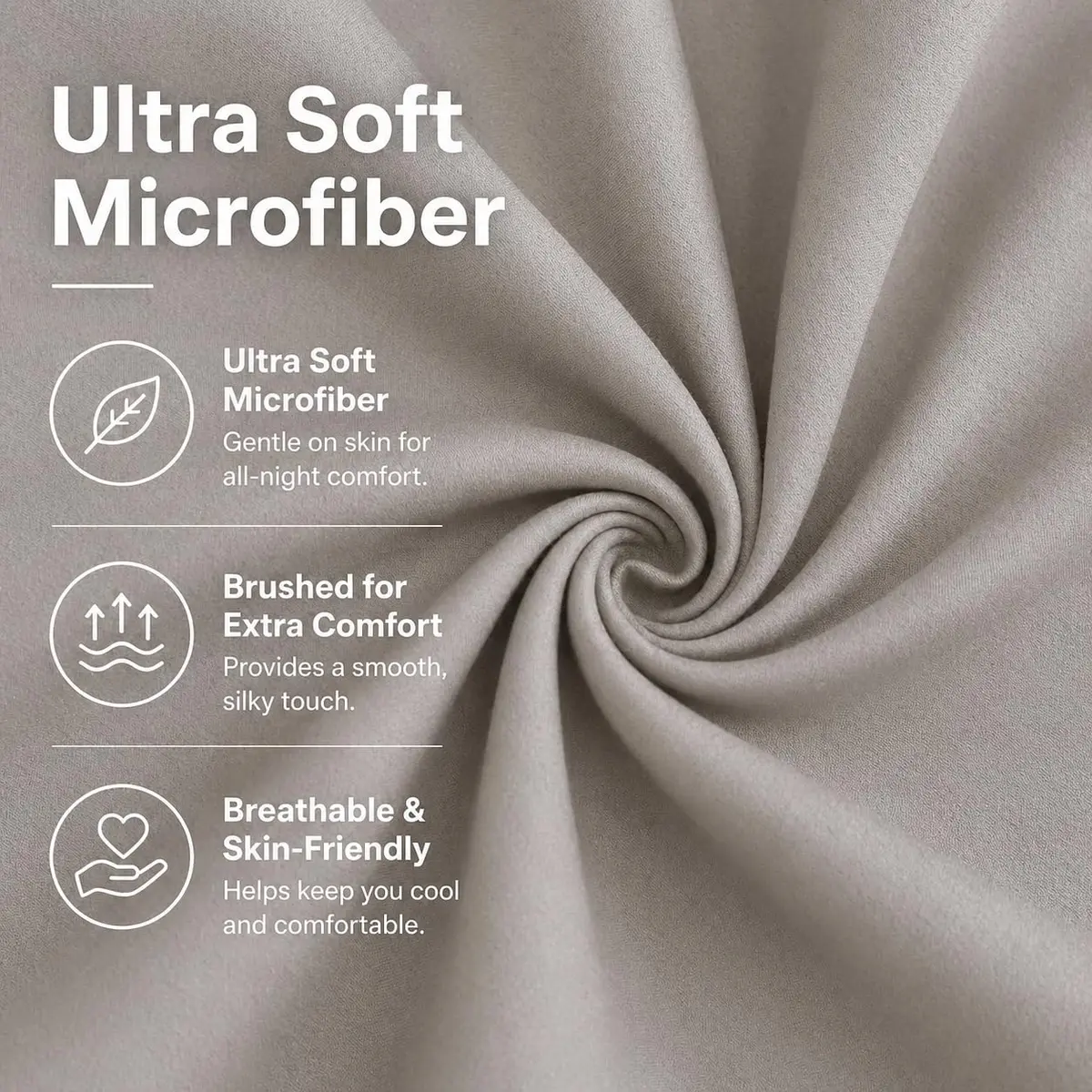 EVOLIVE Silver Grey Microfiber Body Pillow Cover 21"x54" | Ultra-Soft Breathable Microfiber - view 6