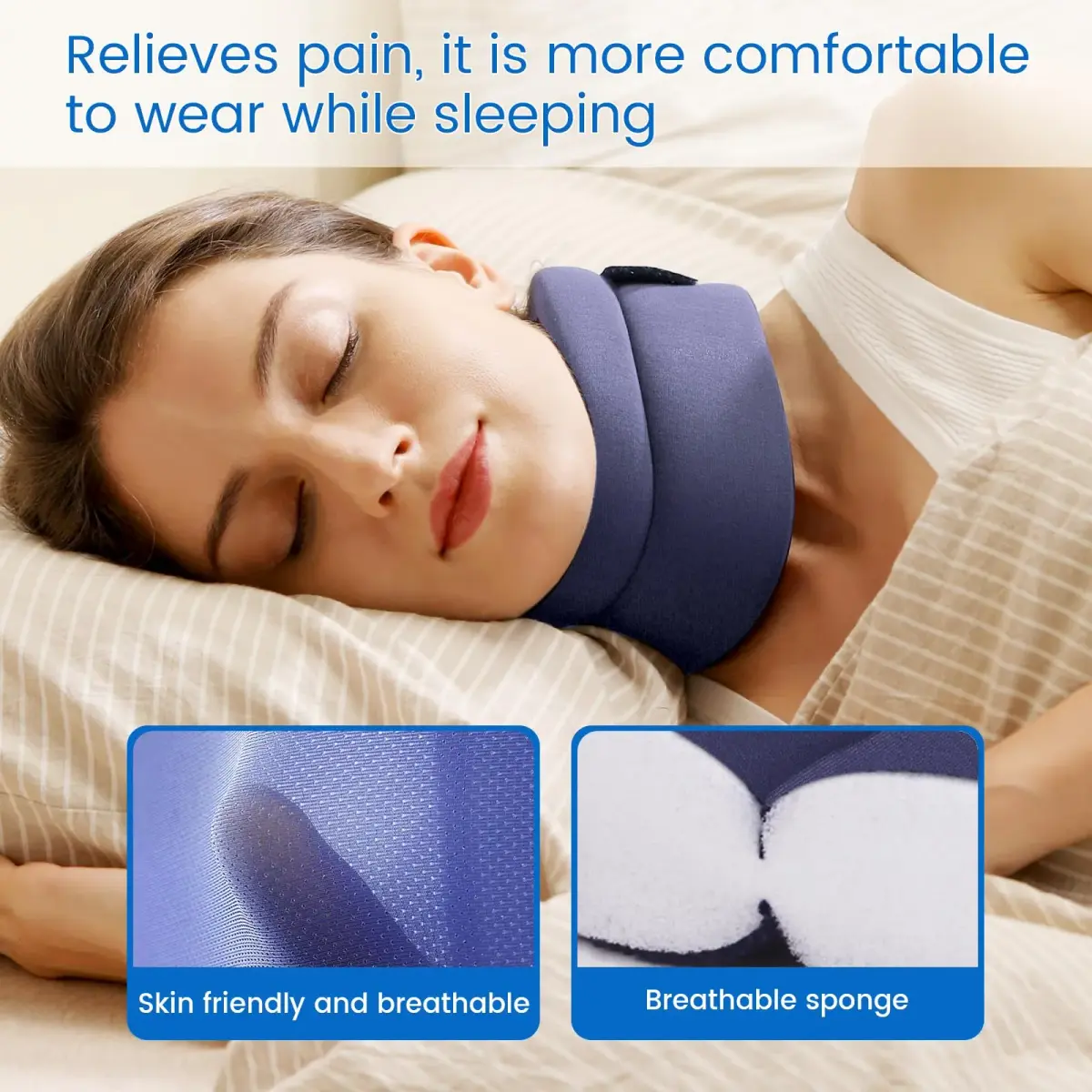 Velpeau Comfort Version Blue Cervical Collar Neck Brace X-Large for Neck Pain Support - view 3
