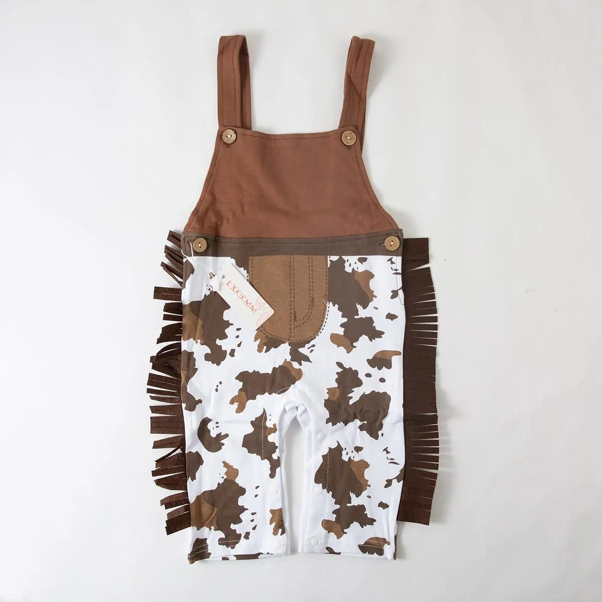 LXKIKMM Baby Cowboy Cowgirl Outfit Rodeo Halloween Costume, 3-6 Months | 4-Piece Western Romper Set - view 5