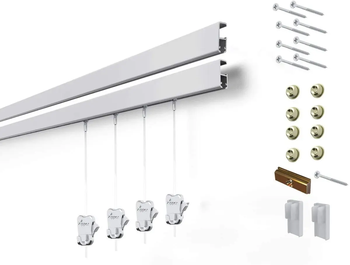 Stas Picture Hanging Systems Cliprail Pro Set - Heavy Duty Aluminum Rail 9.84 ft | Elegant Gallery Kit for Home & Museum - main product image