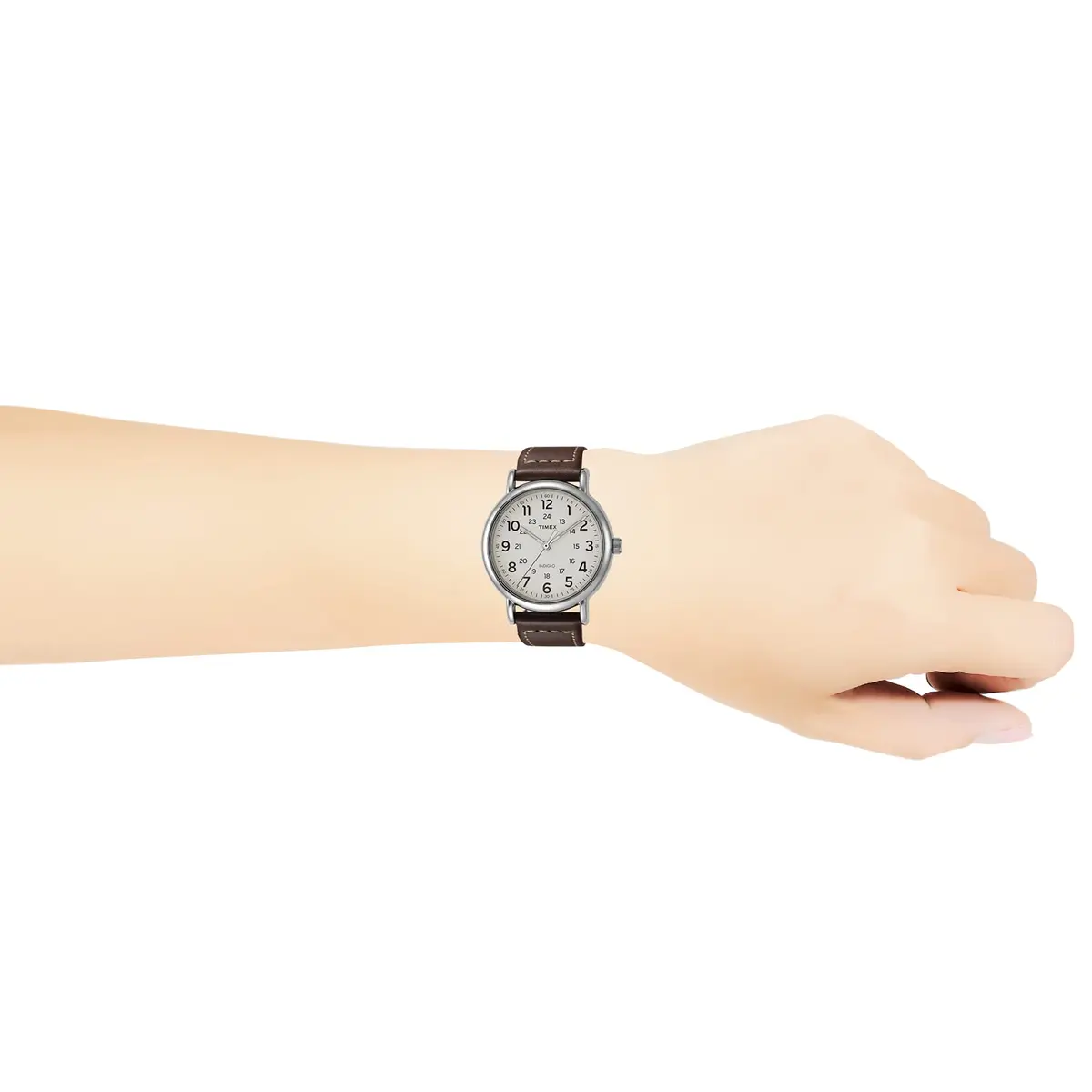 Timex Weekender 40mm Brown/Cream Leather Watch | Classic Style with INDIGLO Night-Light - view 4
