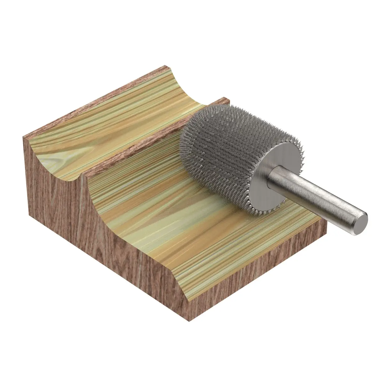 Kutzall Extreme Ball Nose Rotary Burr 1/4" Shaft, Very Coarse - 19mm (3/4") Dia. X 28.5mm (1-1/8") Length | Tungsten Carbide Wood Carving Bit - view 4