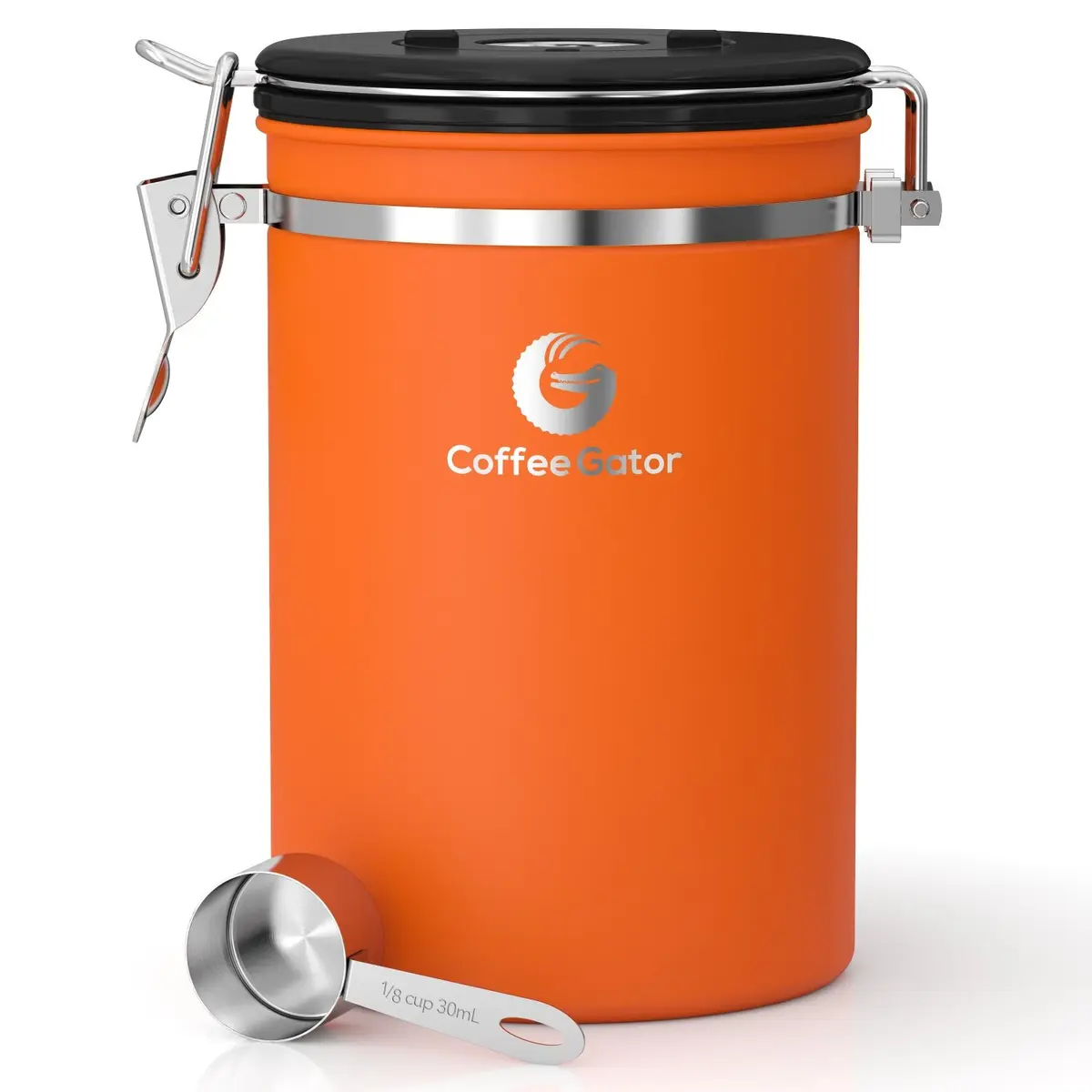 Coffee Gator Coffee Canister 22oz | Airtight Stainless Steel Container with Date Tracker & Scoop - view 8