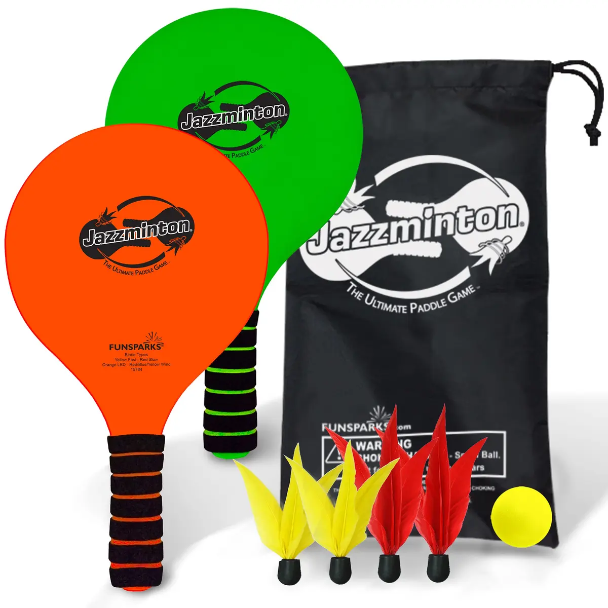 Jazzminton Select Paddle Ball Game Set with Carry Bag | Fun Indoor Outdoor Toy for All Ages - main product image