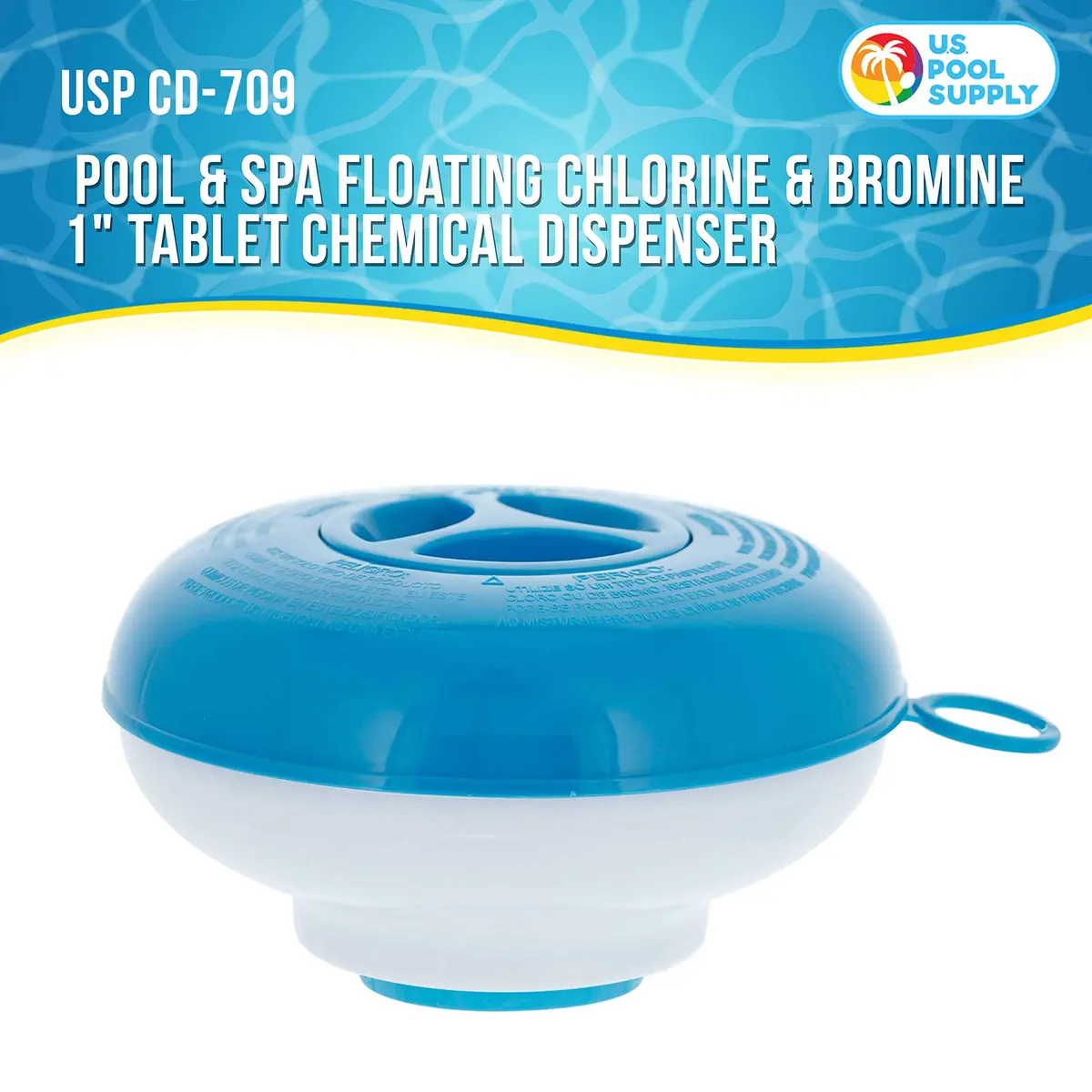 U.S. Pool Supply Pool & Spa Floating Chlorine & Bromine 1" Tablet Floater | Adjustable Chemical Dispenser for Pools & Spas - view 2