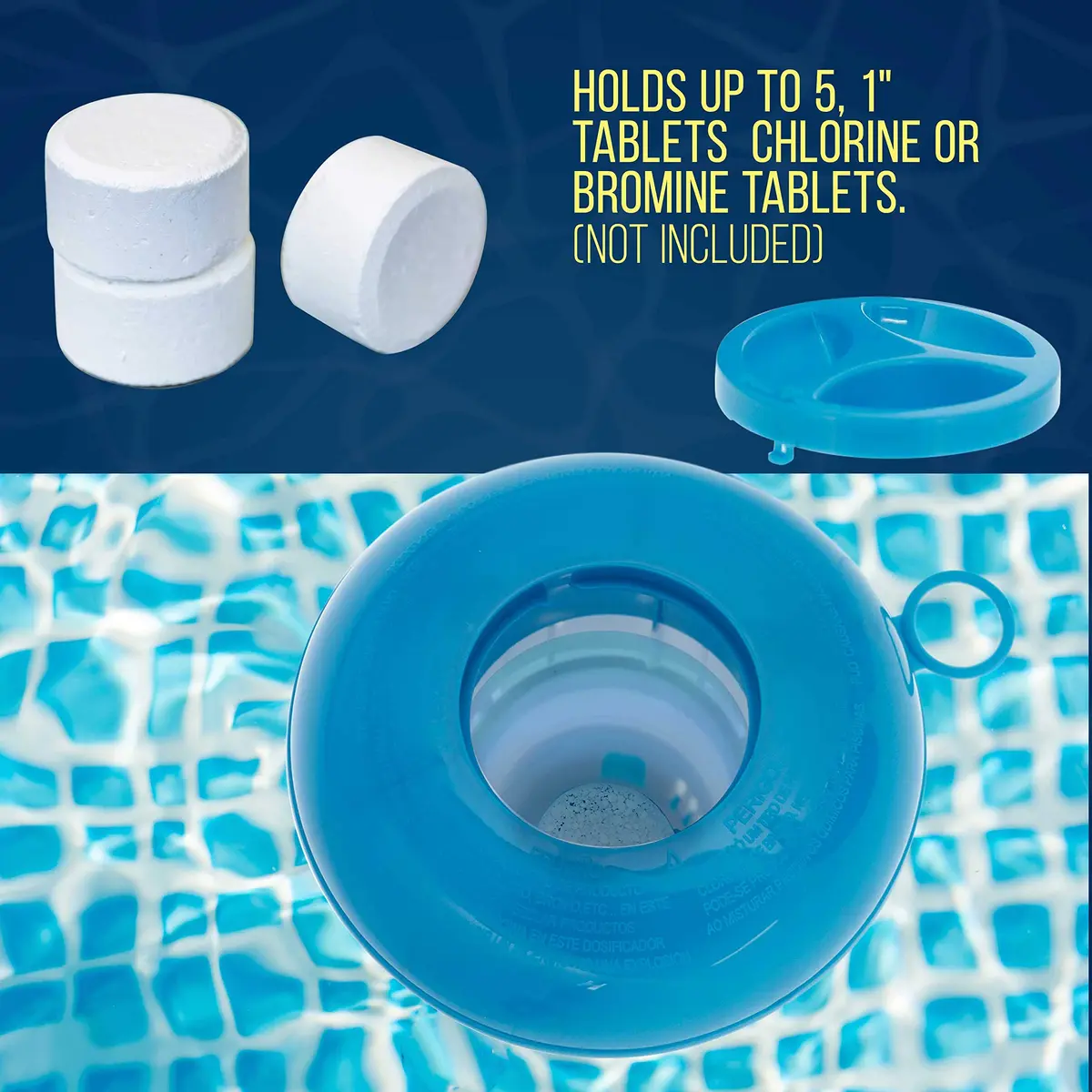 U.S. Pool Supply Pool & Spa Floating Chlorine & Bromine 1" Tablet Floater | Adjustable Chemical Dispenser for Pools & Spas - view 4