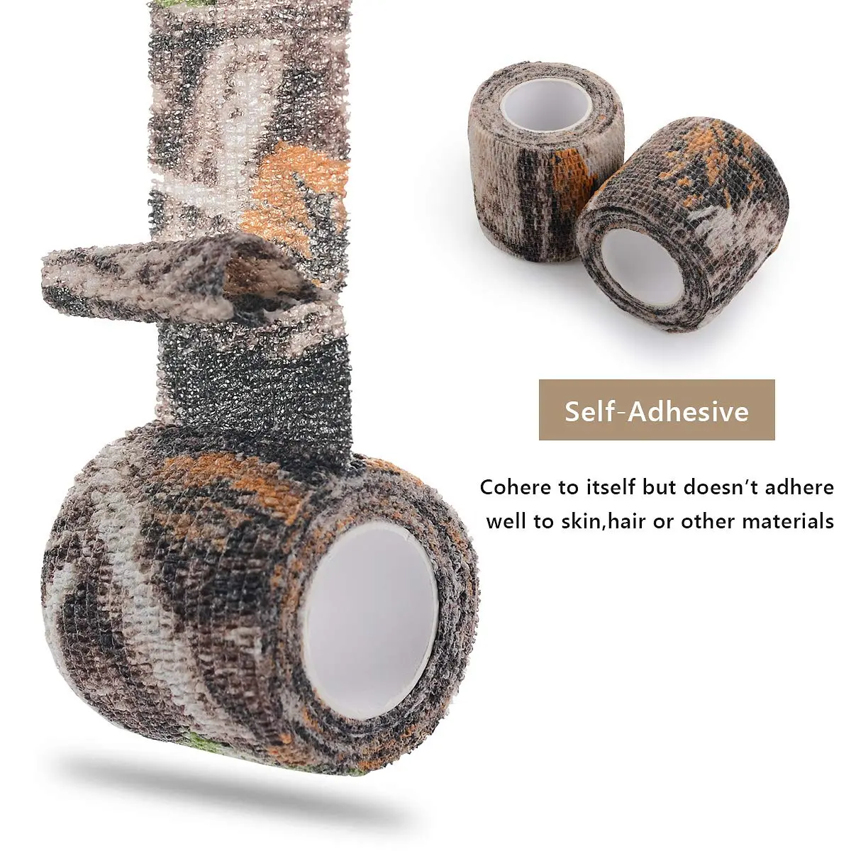 EAmber Camo Wrap Tape 5cm x 4.5m (2in x 14.76ft) | Self-Adhesive & Reusable Concealment Wrap - view 2