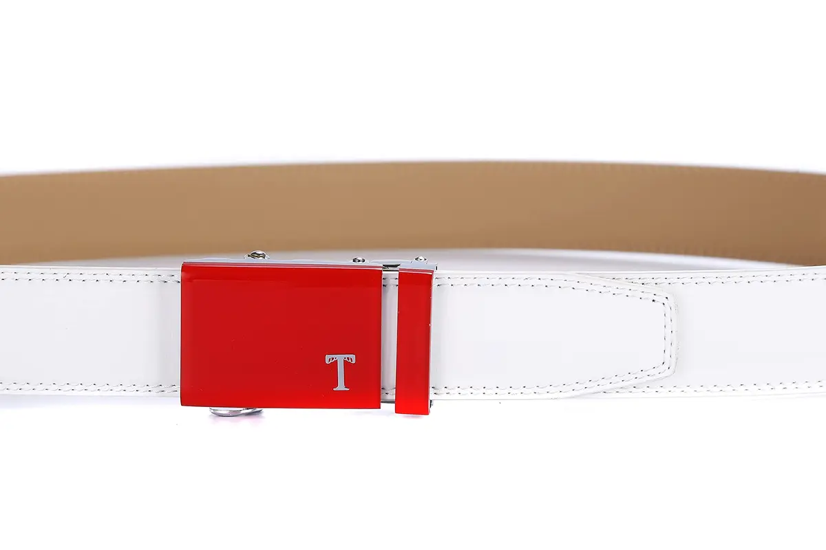 Tonywell Mens Belts Leather Ratchet, Red | Adjustable Casual & Dress Belt for Men - view 5