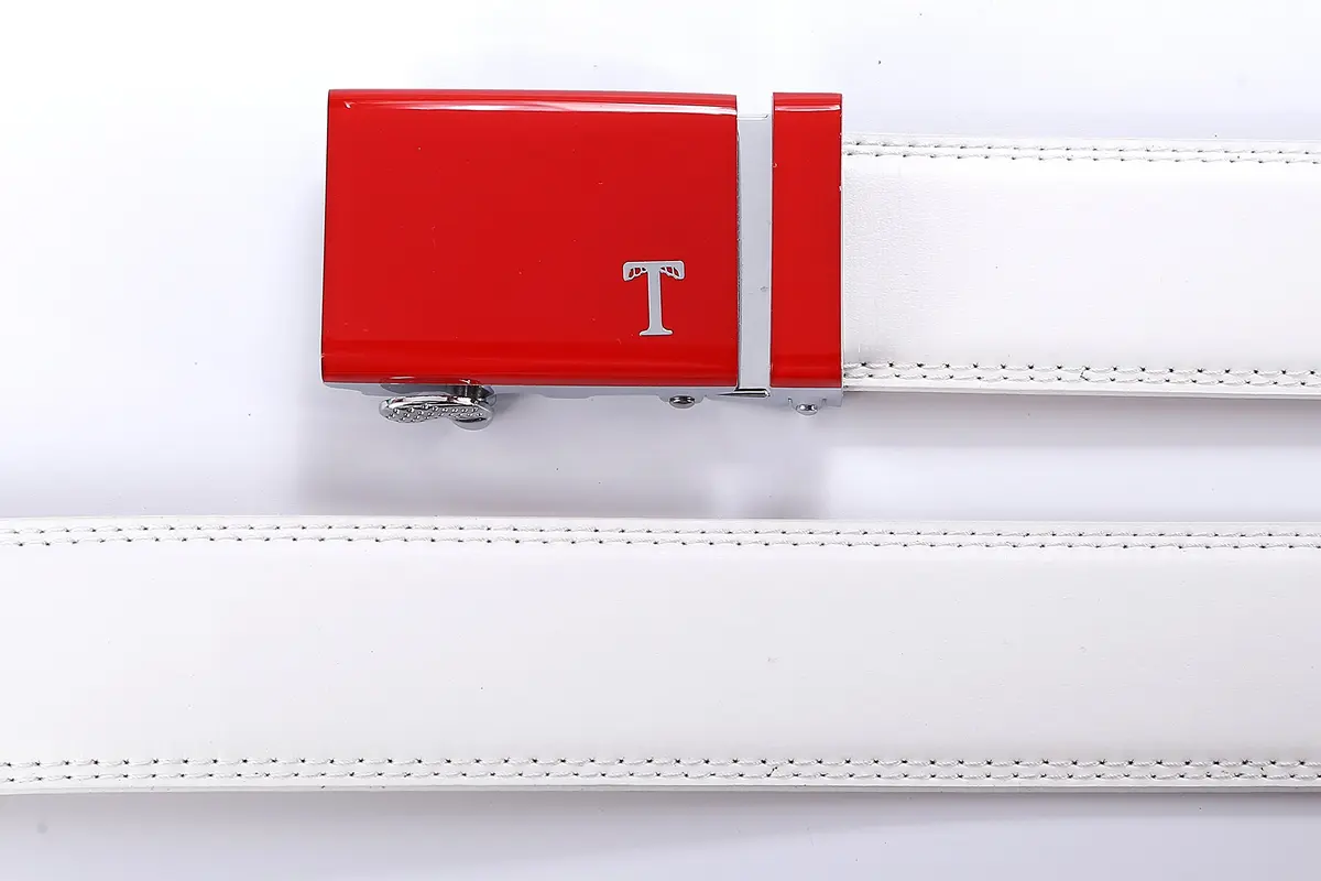 Tonywell Mens Belts Leather Ratchet, Red | Adjustable Casual & Dress Belt for Men - view 6